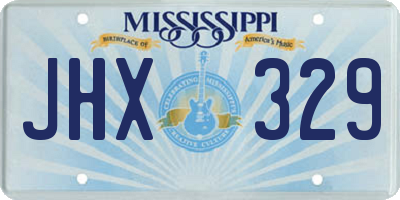 MS license plate JHX329