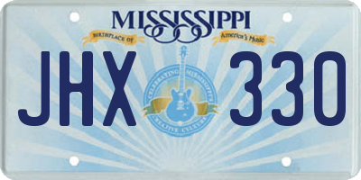 MS license plate JHX330