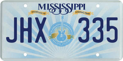 MS license plate JHX335