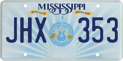 MS license plate JHX353