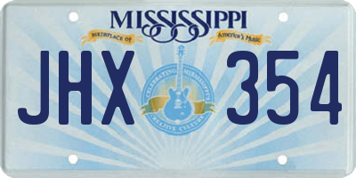 MS license plate JHX354