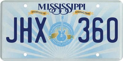 MS license plate JHX360
