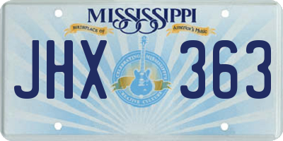 MS license plate JHX363