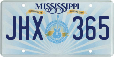 MS license plate JHX365