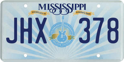 MS license plate JHX378