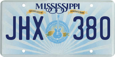 MS license plate JHX380