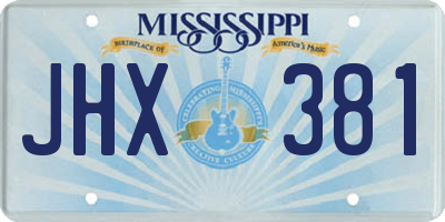 MS license plate JHX381