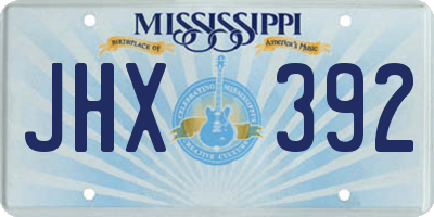 MS license plate JHX392