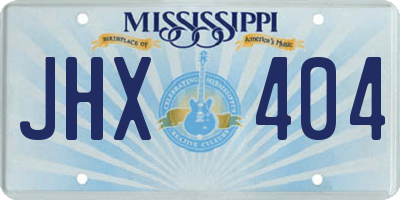 MS license plate JHX404