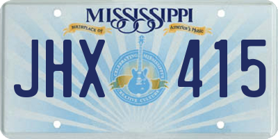 MS license plate JHX415