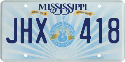 MS license plate JHX418