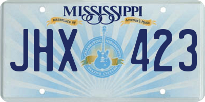 MS license plate JHX423