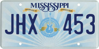 MS license plate JHX453