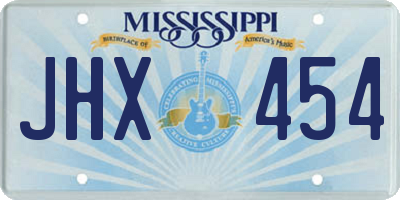 MS license plate JHX454