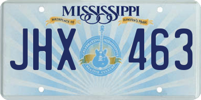 MS license plate JHX463