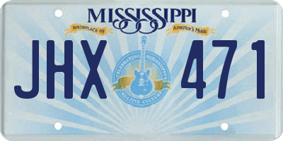 MS license plate JHX471