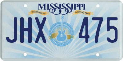 MS license plate JHX475