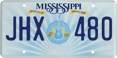 MS license plate JHX480