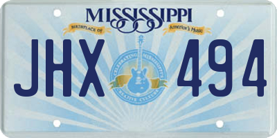MS license plate JHX494