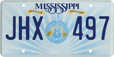 MS license plate JHX497