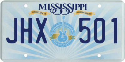 MS license plate JHX501