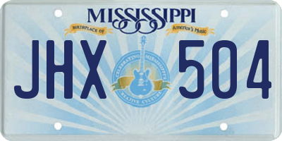 MS license plate JHX504