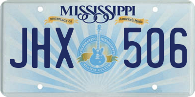 MS license plate JHX506