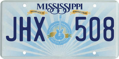 MS license plate JHX508