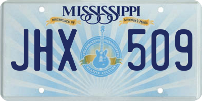 MS license plate JHX509