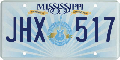 MS license plate JHX517