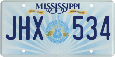 MS license plate JHX534