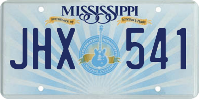 MS license plate JHX541