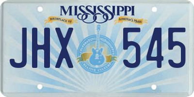 MS license plate JHX545
