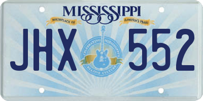 MS license plate JHX552