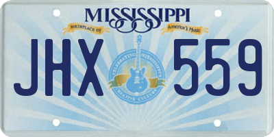 MS license plate JHX559