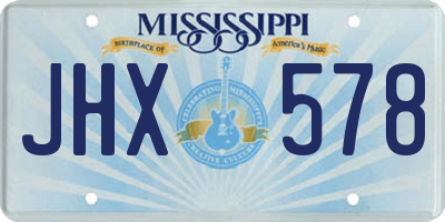 MS license plate JHX578