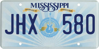 MS license plate JHX580