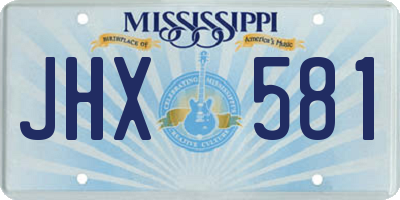MS license plate JHX581