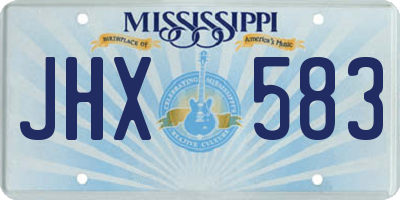 MS license plate JHX583