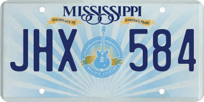 MS license plate JHX584