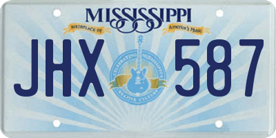 MS license plate JHX587