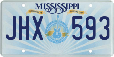 MS license plate JHX593