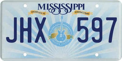 MS license plate JHX597