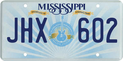 MS license plate JHX602