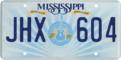 MS license plate JHX604