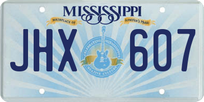 MS license plate JHX607