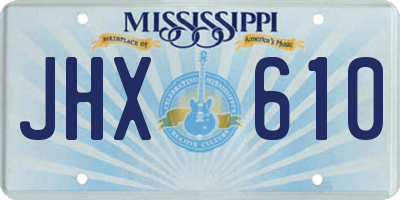 MS license plate JHX610