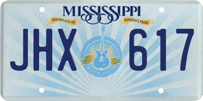 MS license plate JHX617