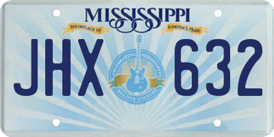 MS license plate JHX632