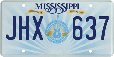 MS license plate JHX637